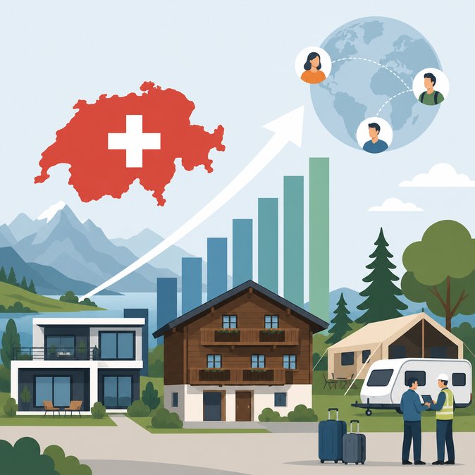 Foreign visitors lift Swiss ‘alternative’ lodging to record 18 million nights