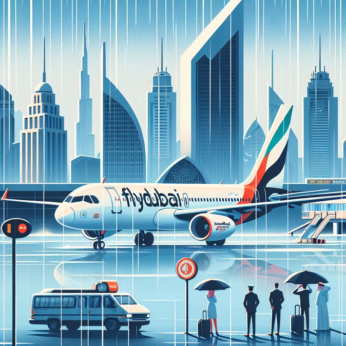 Flydubai confirma retrasos por condiciones climáticas y recomienda salir con tiempo extra