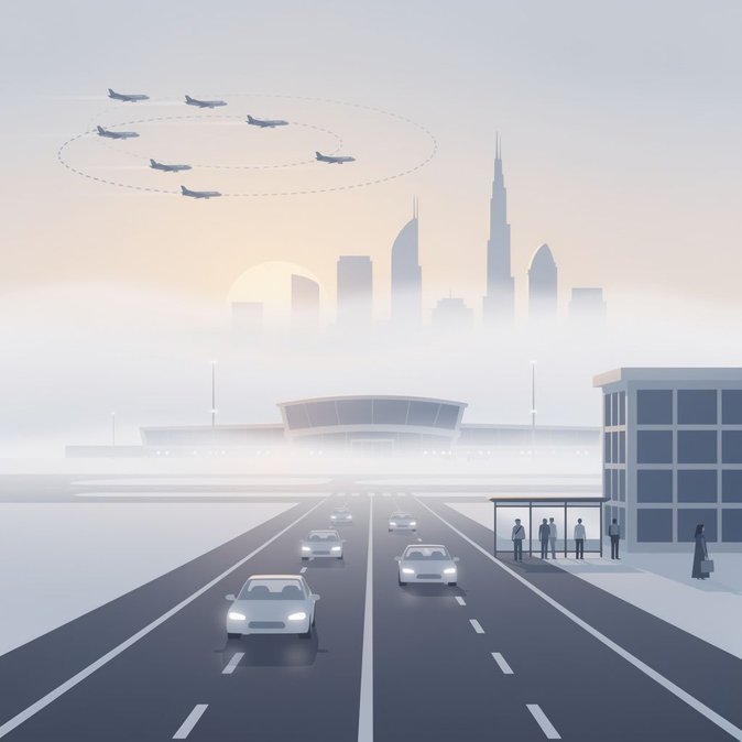 Dense Morning Fog Reduces Visibility to 100 Metres Across UAE, Delays Flights and Commutes