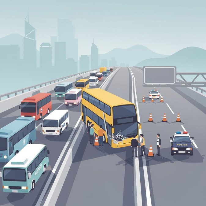 Dix blessés dans un accident de bus à Sham Tseng, fermeture partielle d'un axe majeur de l'ouest