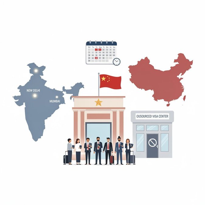Chinese Embassy Takes Over Visa Processing in India from 26 October