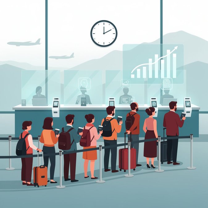 Live dashboards show Zurich passport-control waits doubling during school-holiday exodus