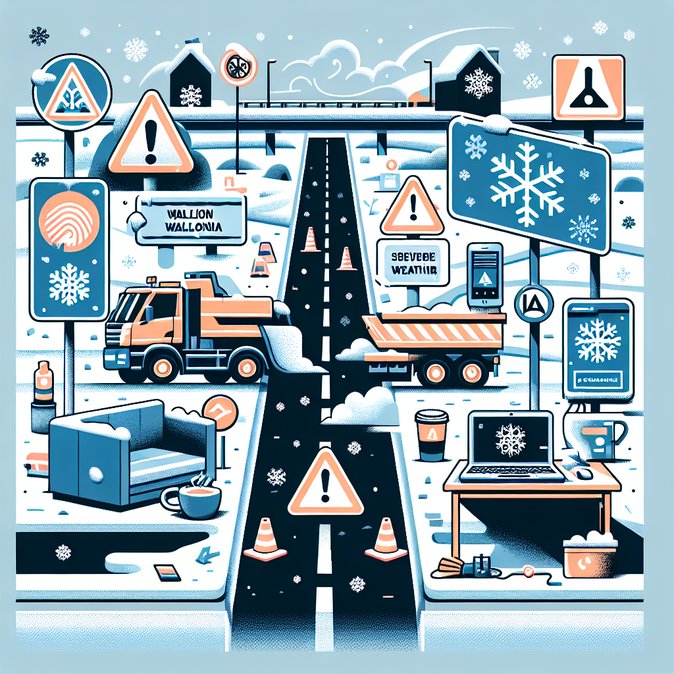 Wallonia Issues Ice Warning as Snow Moves In; Employers Urged to Review Travel Policies