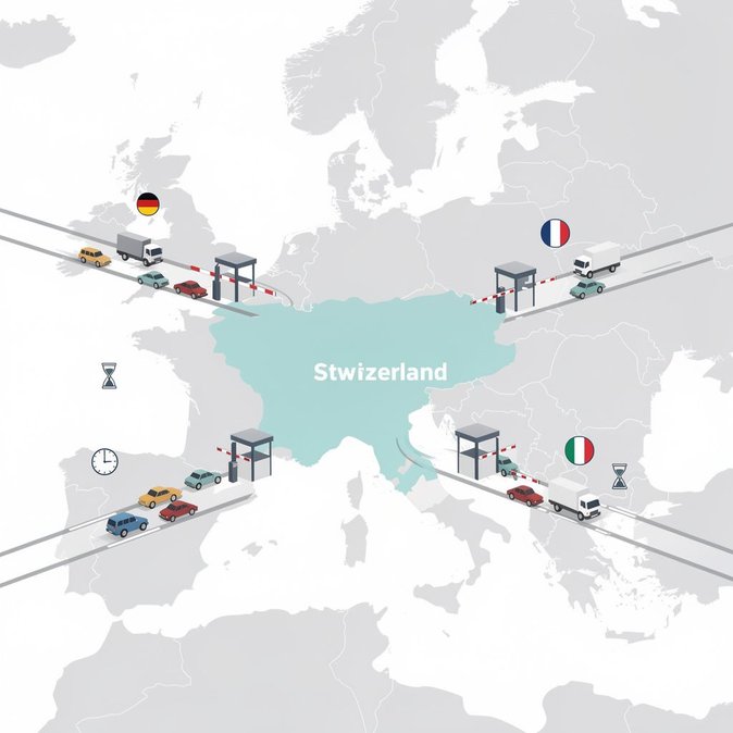 Updated Schengen border-control map flags potential spot-checks for Swiss road travellers