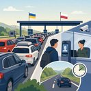 Long vehicle queues at Polish–Ukrainian border as holiday traffic peaks