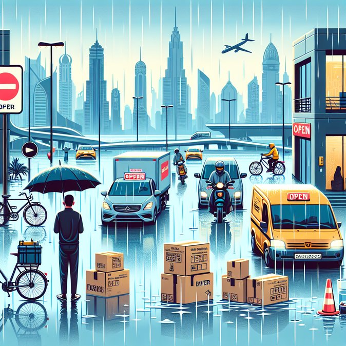 Food- and Parcel-Delivery Platforms Pause Operations as Rain Batters UAE Roads