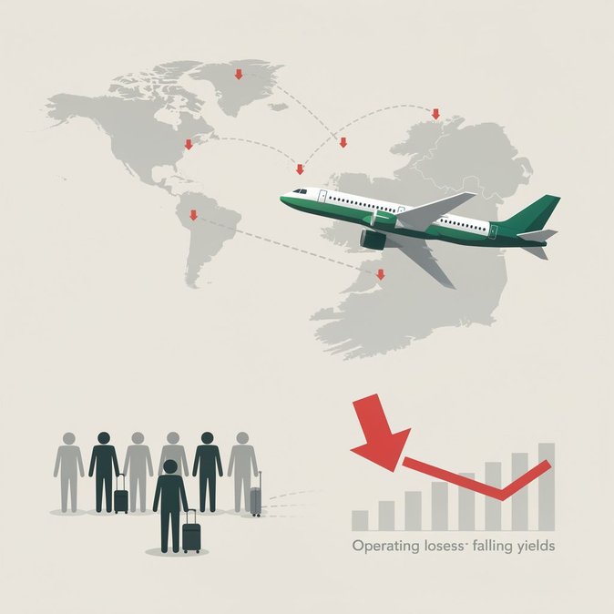 爱尔兰航空报告上半年运营亏损3400万欧元;警告将削减航线和裁员