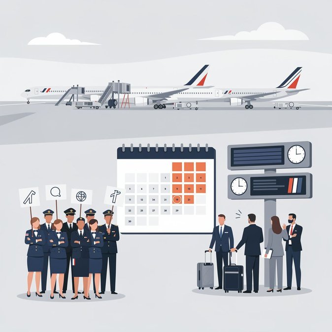 Five French air-crew unions call nationwide strike for 17-21 October school break