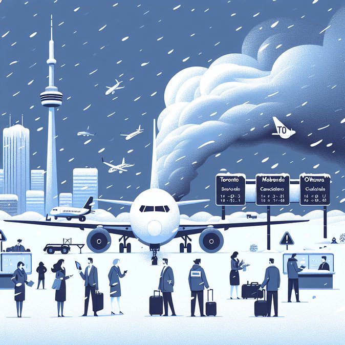 Snowstorm paralyses Canadian air network with 300+ flight disruptions in a single day