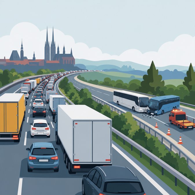 Fifteen-kilometre jam on A4 corridor disrupts west-bound freight and business travel