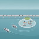 Des travaux maritimes d'un an à l'est de l'île artificielle du pont Hong Kong–Zhuhai–Macau pourraient modifier les trajets des ferries passagers