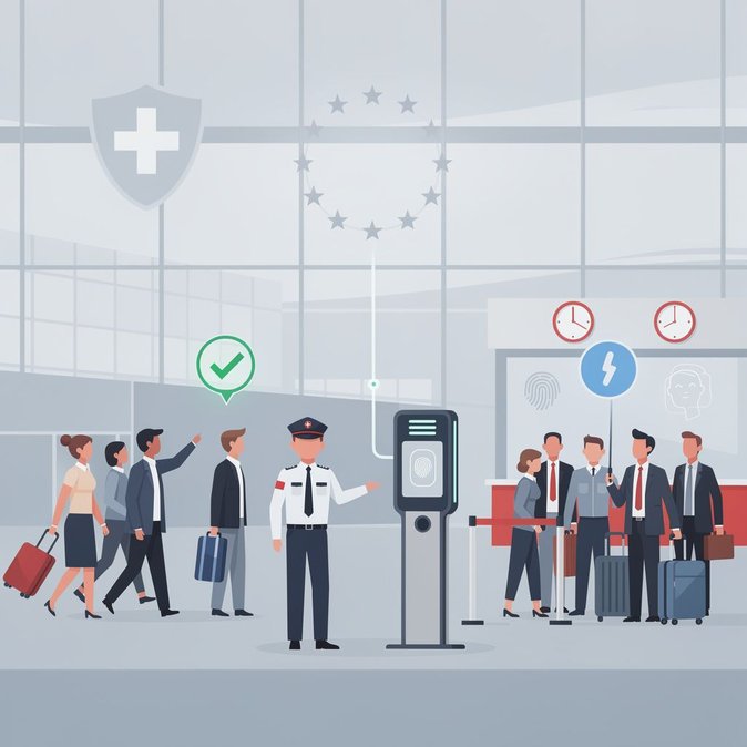 EU tạm thời cho Thụy Sĩ linh hoạt trong Hệ thống Nhập cảnh/Xuất cảnh nhằm giảm ùn tắc tại sân bay
