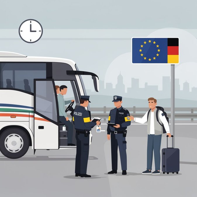 German–Dutch bus border check ends in arrest as internal controls continue