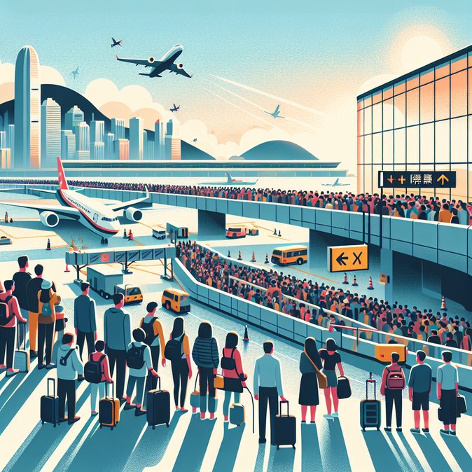 Airport queues form as Hongkongers start nine-day New Year getaways; Immigration forecasts 11.38 million trips