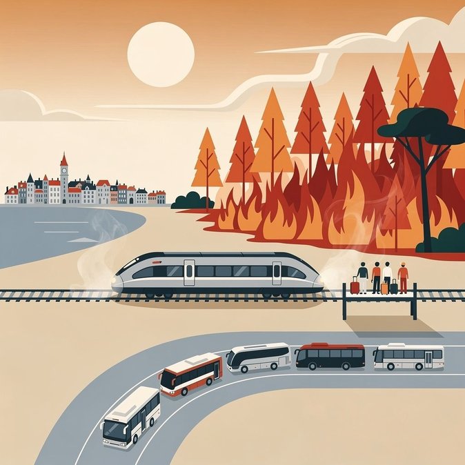 Incendios forestales en Gironda y Landes interrumpen gravemente los servicios de tren y autobús en el suroeste de Francia