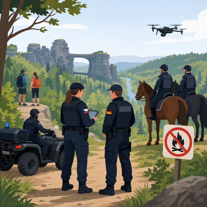 Czech–German joint patrols flood Czech Switzerland to pre-empt Vatertag excesses
