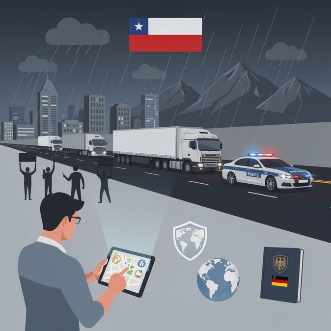 Alemania actualiza su aviso de viaje para Chile debido a las protestas invernales y la huelga de mineros