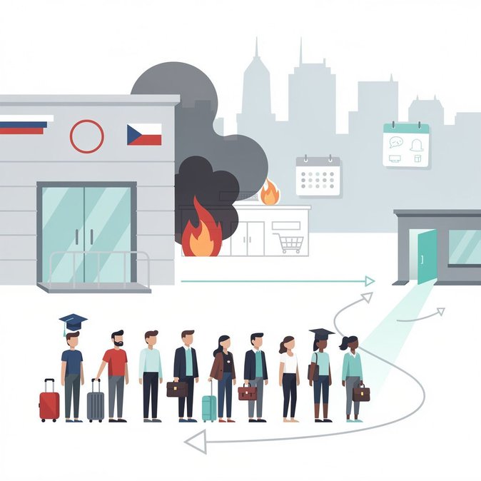 Prague Žukovského Migration Office to Stay Closed on 5 October After Fire in Same Building