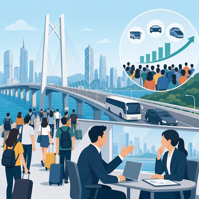 Surge in Macau visitor flows underscores importance of Hong Kong–Zhuhai–Macao Bridge for cross-boundary commuters