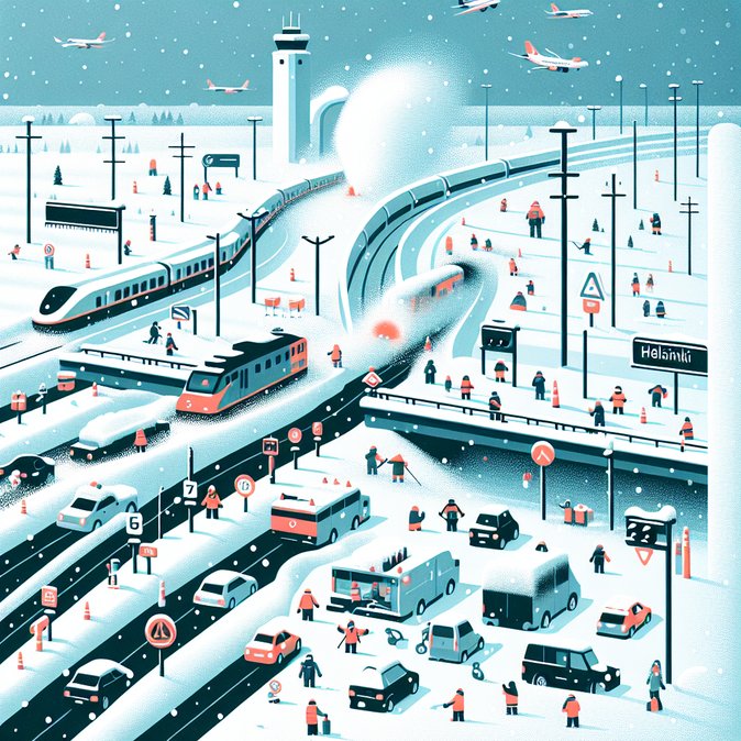 Heavy snowfall snarls winter-holiday traffic across Finland, prompting travel safety alerts