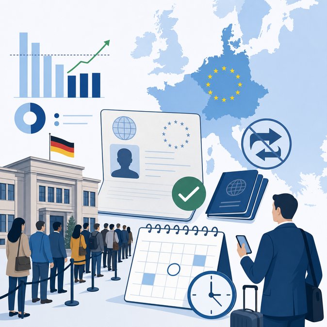 EU releases 2025 Schengen visa statistics: German missions issue 1.32 million short-stay visas