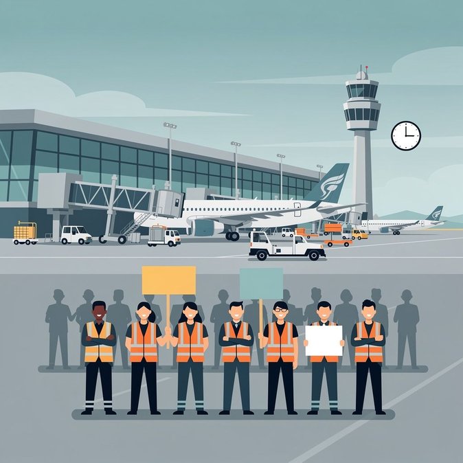 Protestas en aeropuertos de todo el país paralizan operaciones en tierra mientras TWU apunta a Swissport