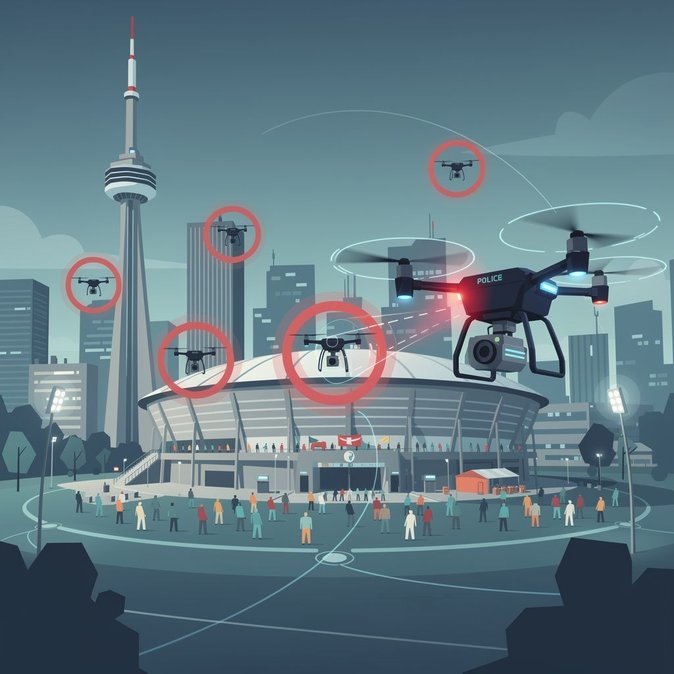 La police de Toronto intercepte 14 drones au-dessus des sites de la Coupe du Monde et avertit les voyageurs des zones d'exclusion aérienne strictes