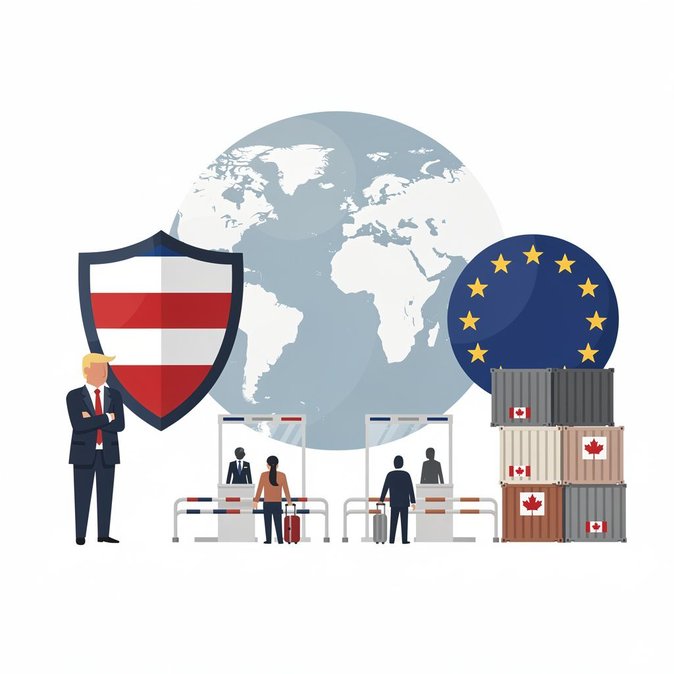 Trump Gọi Hiệp Ước Di Chuyển EU-Canada Là ‘Hành Động Thù Địch,’ Đe Doạ Áp Thuế Mới
