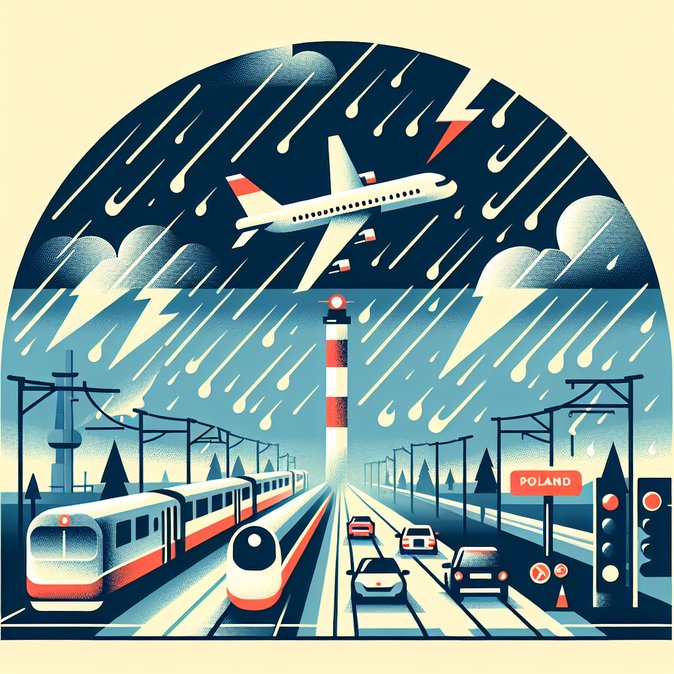 Severe-storm alerts blanket 13 Polish regions, disrupting travel plans