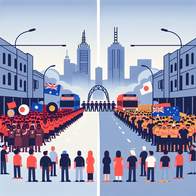 Australia Day sees duelling ‘Invasion Day’ and anti-immigration rallies in Melbourne CBD