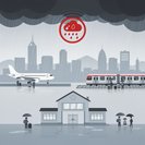 Pluie torrentielle rouge s’abat sur Hong Kong, provoquant des alertes de transport et des retards de vols possibles
