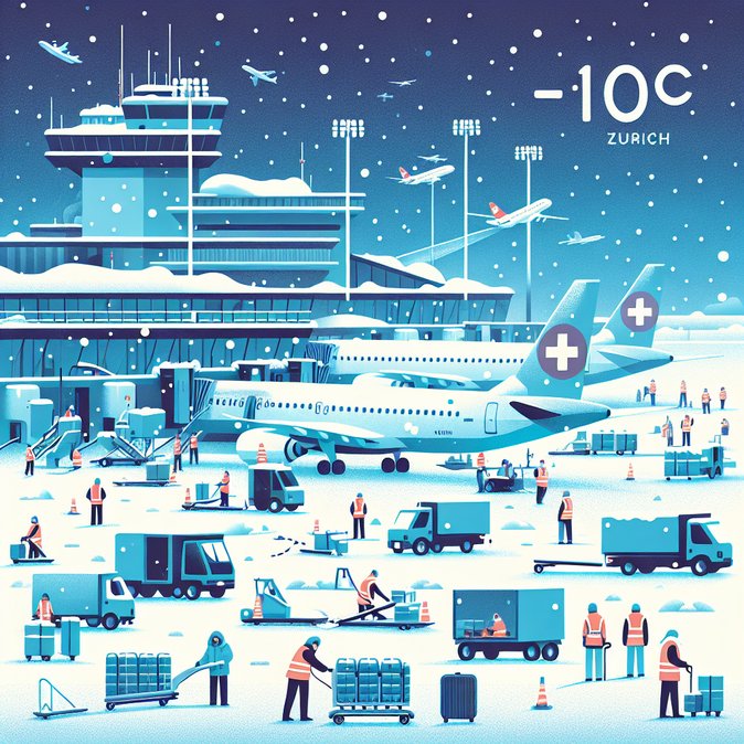 Zurich Airport steps up de-icing operations as sub-zero snap threatens flight schedules