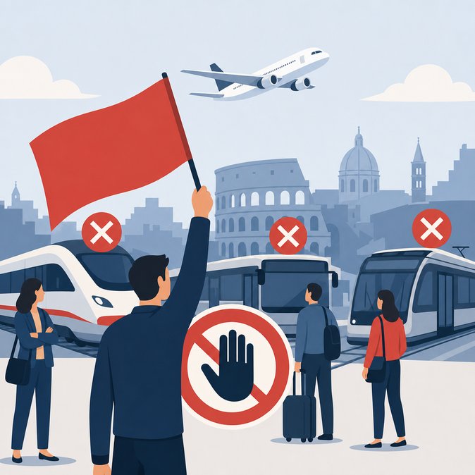 Nation-wide General Strike on 29 May Set to Disrupt Flights, Trains and Urban Transport across Italy