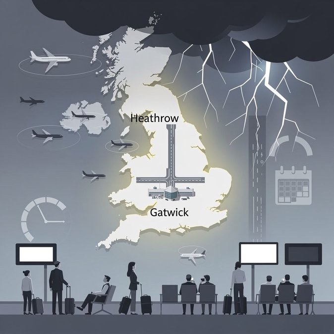 Severe thunderstorms snarl Heathrow and Gatwick operations, delaying 800+ flights
