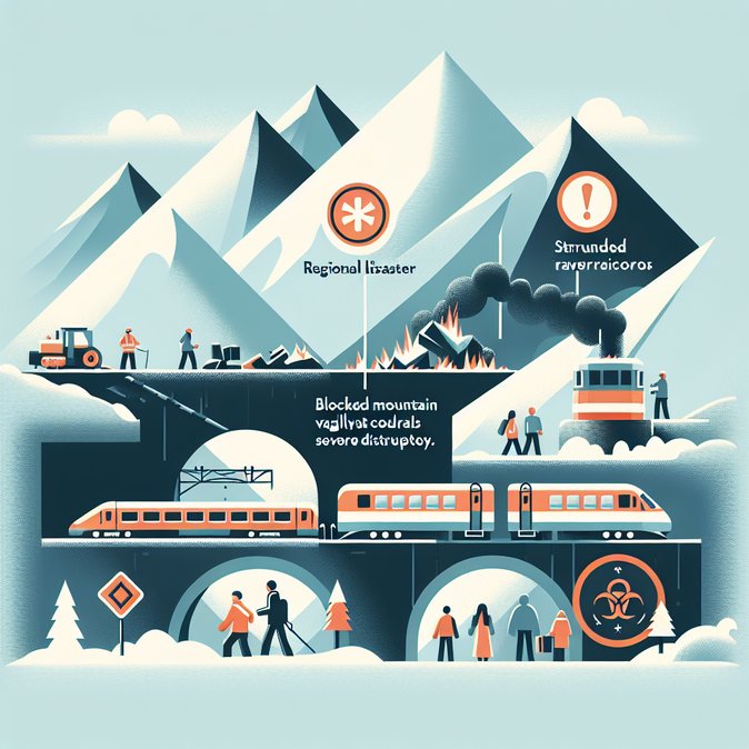 Avalanche Danger Forces Closure of Swiss Alpine Roads and Rail; Regional Train Derailed