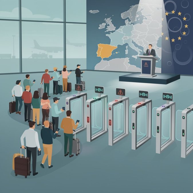 Von der Leyen reconnaît que le système biométrique aux frontières de l’UE provoque un « chaos dans les aéroports » lors d’une conférence de presse à Cork