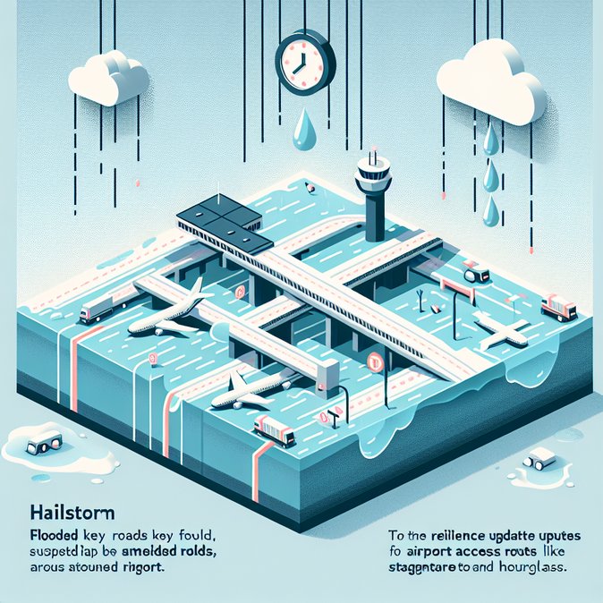 Hailstorm floods access roads to Paphos Airport, causing ground delays but no flight cancellations