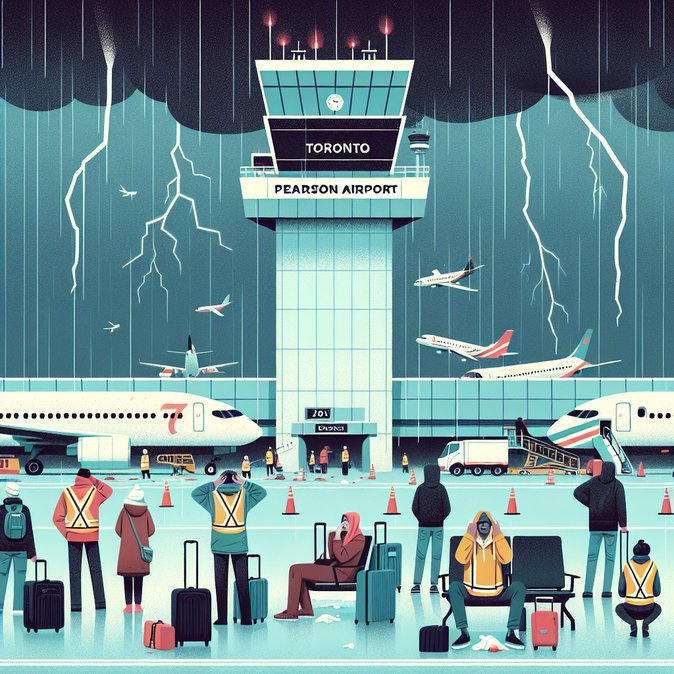 Severe storms trigger 98 flight delays and 13 cancellations at Toronto Pearson
