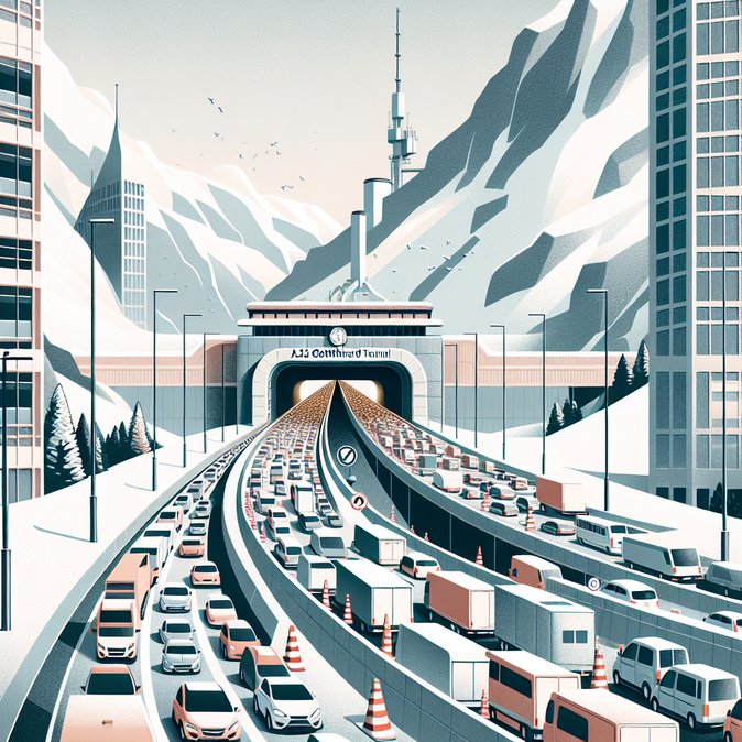 Gotthard Tunnel Weekend Congestion Peaks at 6 km but Clears by Evening