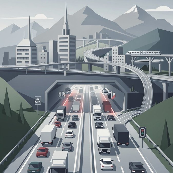 Gotthard Road Tunnel lane‐width restriction extended, heightening summer freight bottlenecks