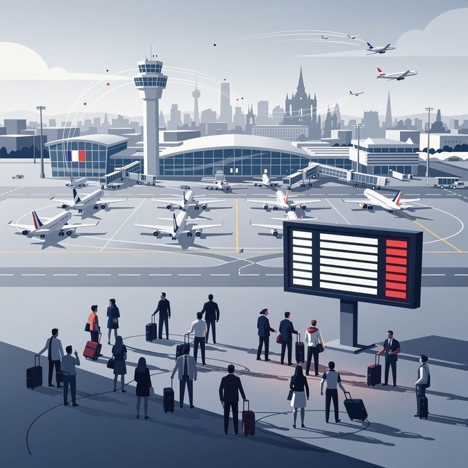 Nation-Wide Air-Traffic-Controller Strike Grounds 933 Flights Across France