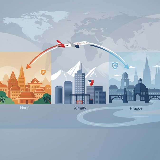 Vietjet du Vietnam inaugure sa première liaison Hanoi–Prague via Almaty, rétablissant les connexions directes pour les voyages d'affaires entre la République tchèque et l'Asie