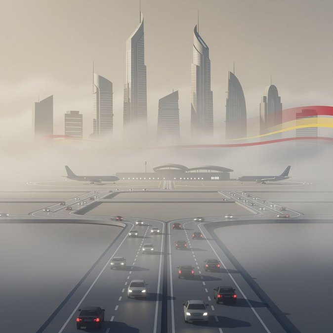 La niebla activa alertas meteorológicas rojas y amarillas en todo Emiratos Árabes Unidos; conductores y viajeros aéreos son advertidos