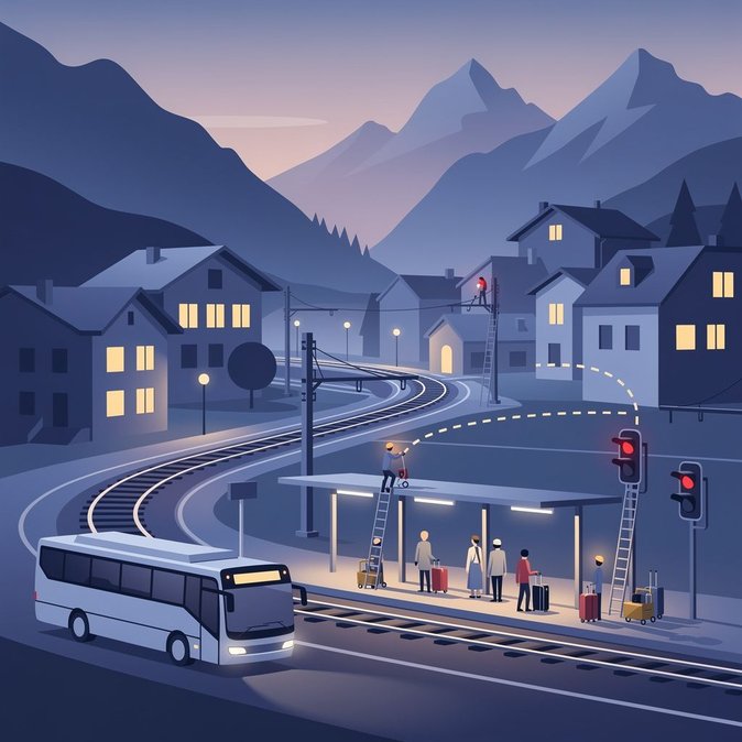 Cierre nocturno en la línea GoldenPass interrumpe las conexiones ferroviarias en el Oberland bernés