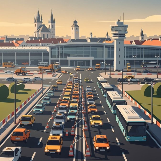 أعمال الطرق قرب مطار براغ تسبب تأخيرات في الوصول خلال ذروة الموسم