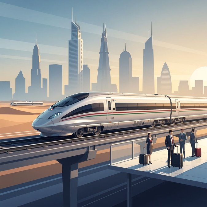 خدمة الركاب بين أبوظبي ودبي على شبكة الاتحاد للسكك الحديدية تعزز التنقل بين الإمارات