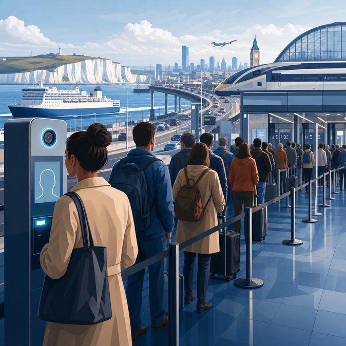 UK travellers told to budget extra time as EU smart-border rollout lengthens queues