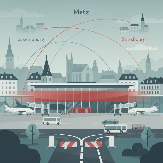 El aeropuerto Metz-Nancy-Lorraine cerrará al tráfico comercial del 26 al 29 de septiembre por la misa papal: los pasajeros serán redirigidos a Luxemburgo y Estrasburgo.
