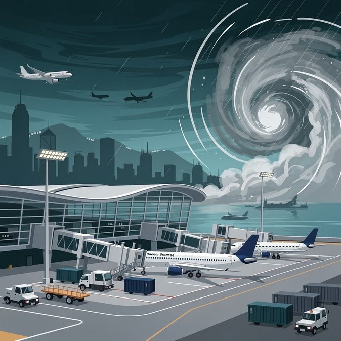 L'aéroport international de Hong Kong annule plus de 150 vols et active le plan d'urgence « Typhon Deck »