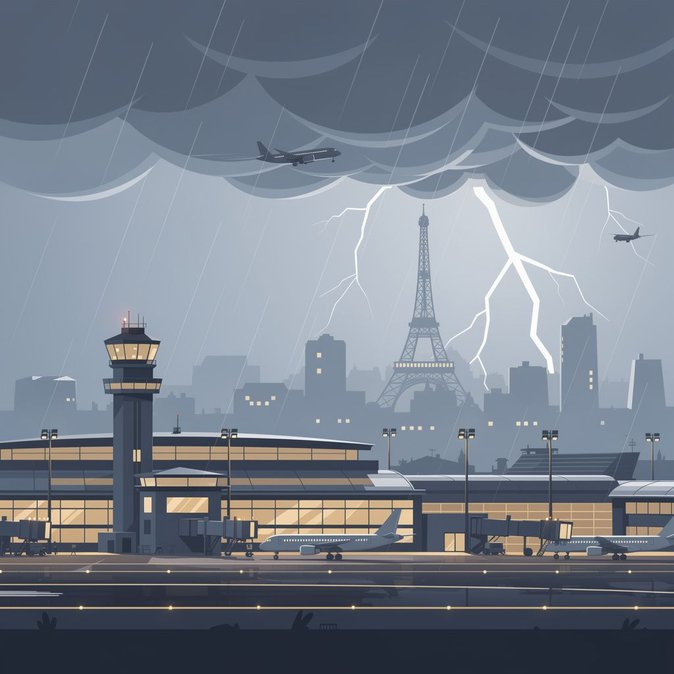 DGAC Ordena Recorte del 20 % en Vuelos en París-Orly ante Amenaza de Tormentas Severas en la Noche